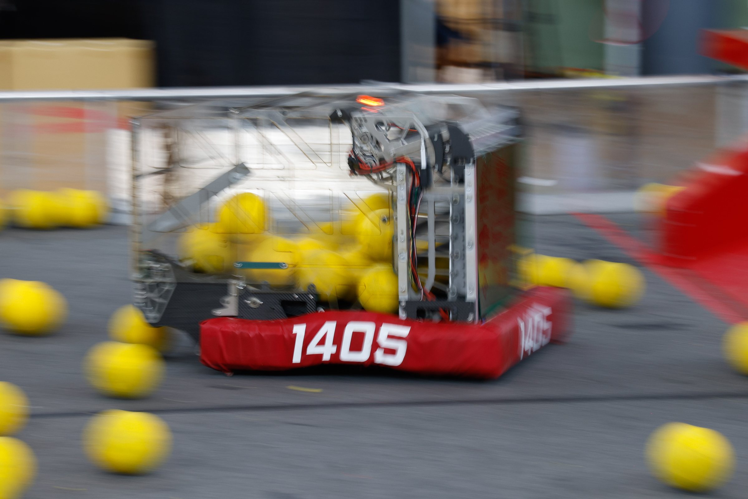 Team 1405's robot cycling fuel during a competition match